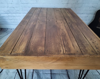 Handmade Unique Rustic Coffee Table on Hairpin Legs Free Delivery