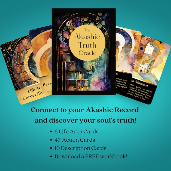 Akashic Truth Oracle Card Deck, Energy healing card deck, Akashic Record Oracle Cards, Shift your energy card deck, clear karma oracle cards