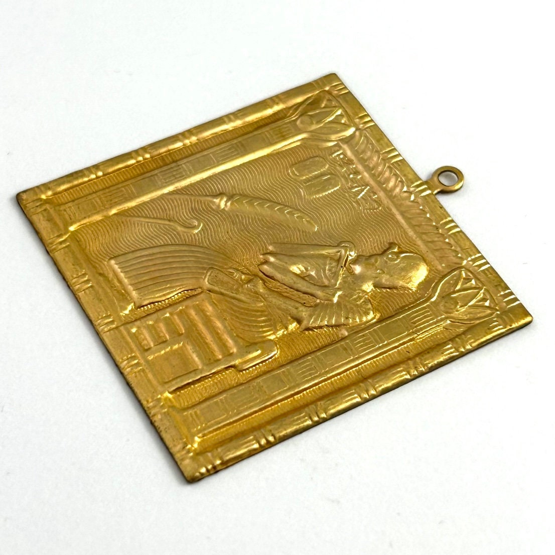 Vintage Egyptian Charm Brass Metal Stamping Charm Egyptian Etsy