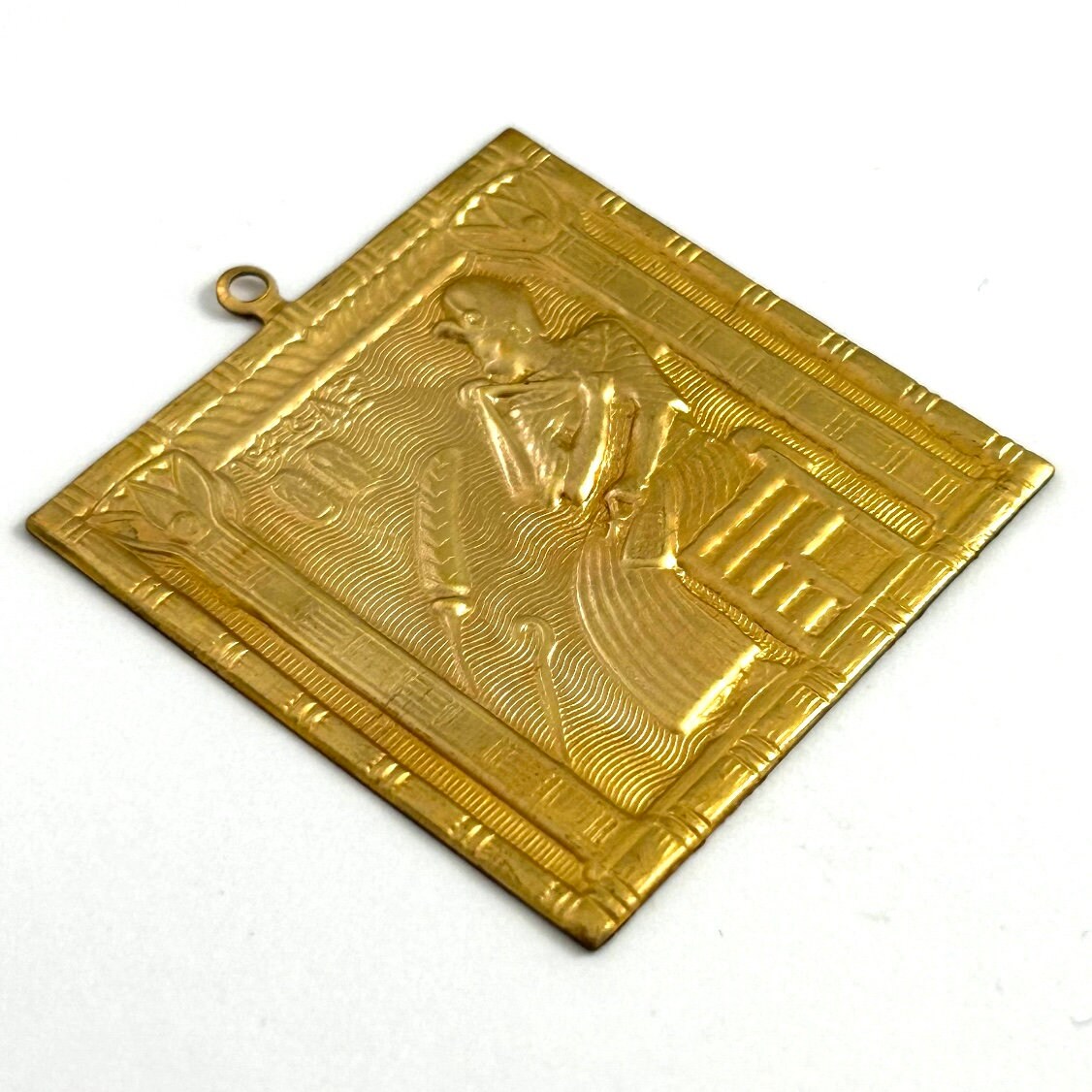 Vintage Egyptian Charm Brass Metal Stamping Charm Egyptian Etsy