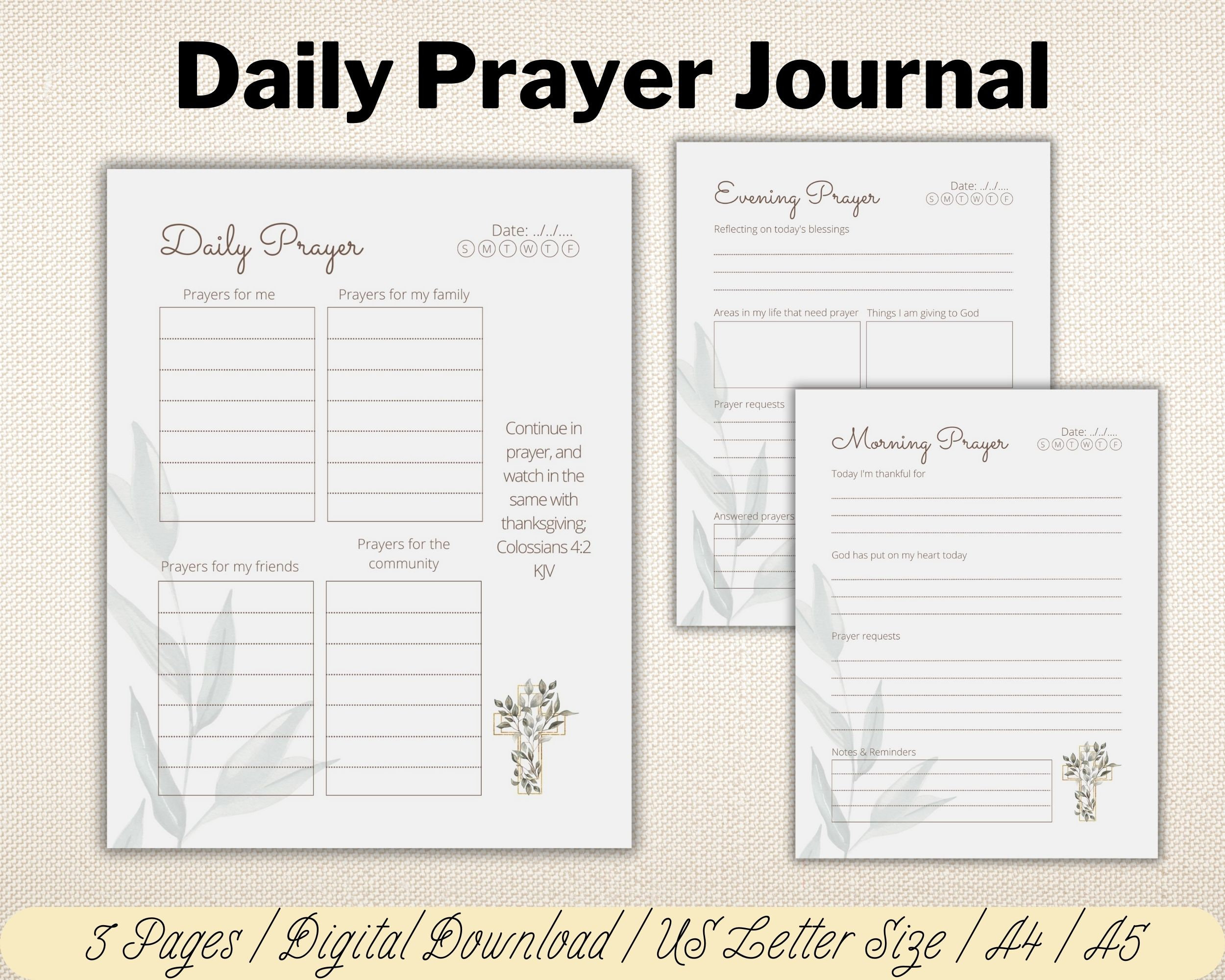 Nature Daily Prayer Journal | Prayer Planner Printable | Digital ...
