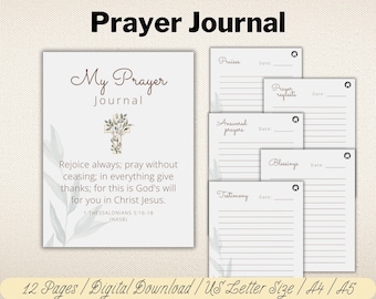 Nature Design Prayer Journal | Digital Gratitude Journal