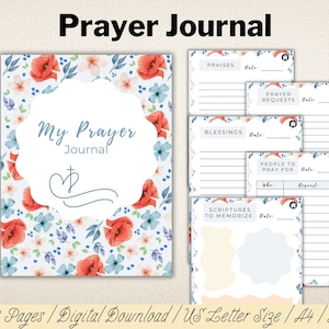 Floral Watercolor Prayer Journal Template