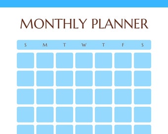 Blue General Monthly Planner | Printable | Digital Download