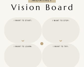 Minimalist Monthly Vision Board Planner, Focus Journal, Life Planner, Vision Planner, Mindset Planner | Printable | Digital Download