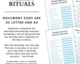 Weekly Rituals - Maximizing Productivity and Focus for the Week | Printable | Digital Download