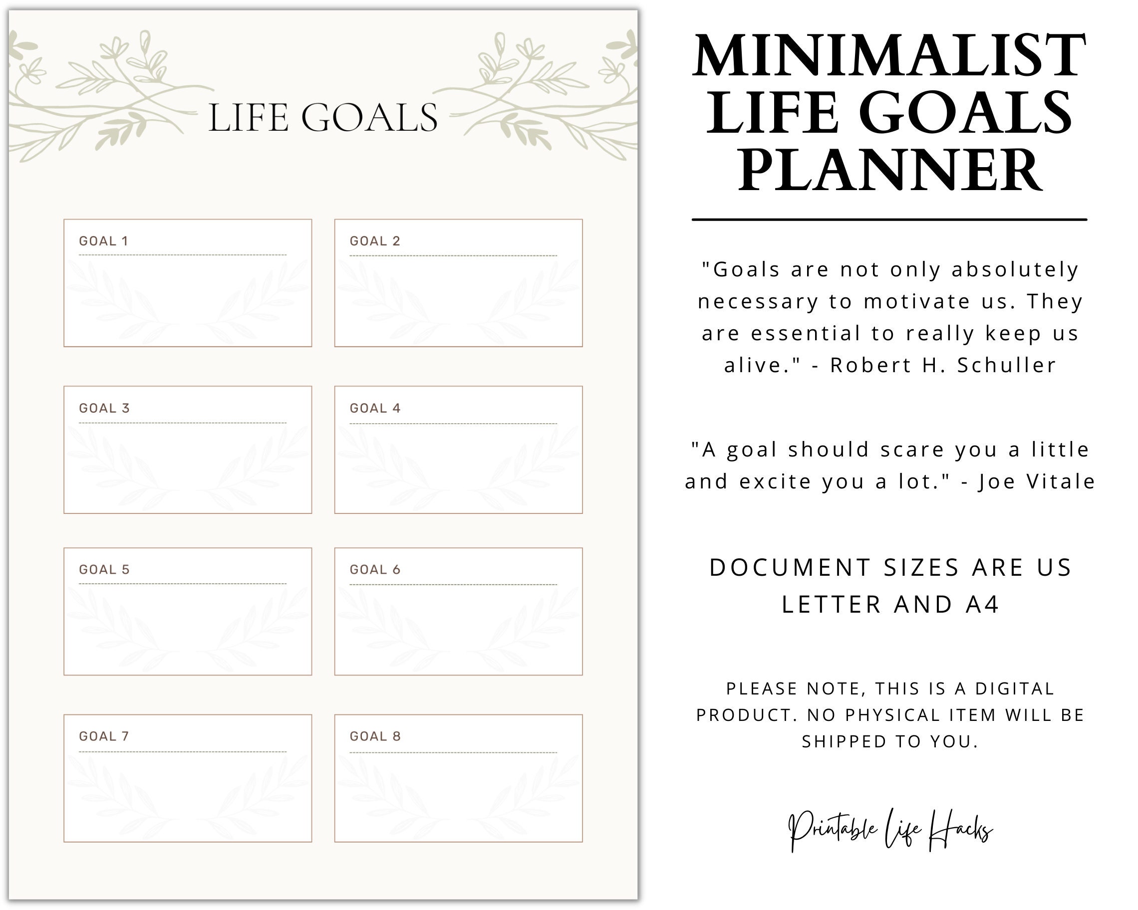 Life Goals Planner | Printable | Digital Download - Etsy