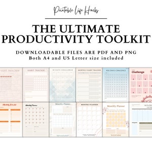 The Ultimate Productivity Toolkit: 28 Resources to Help You Achieve Your Goals | Printable | Digital Download