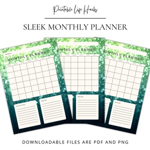 Sleek and Simple Minimalist Undated Monthly Planner | Printable | Digital Download