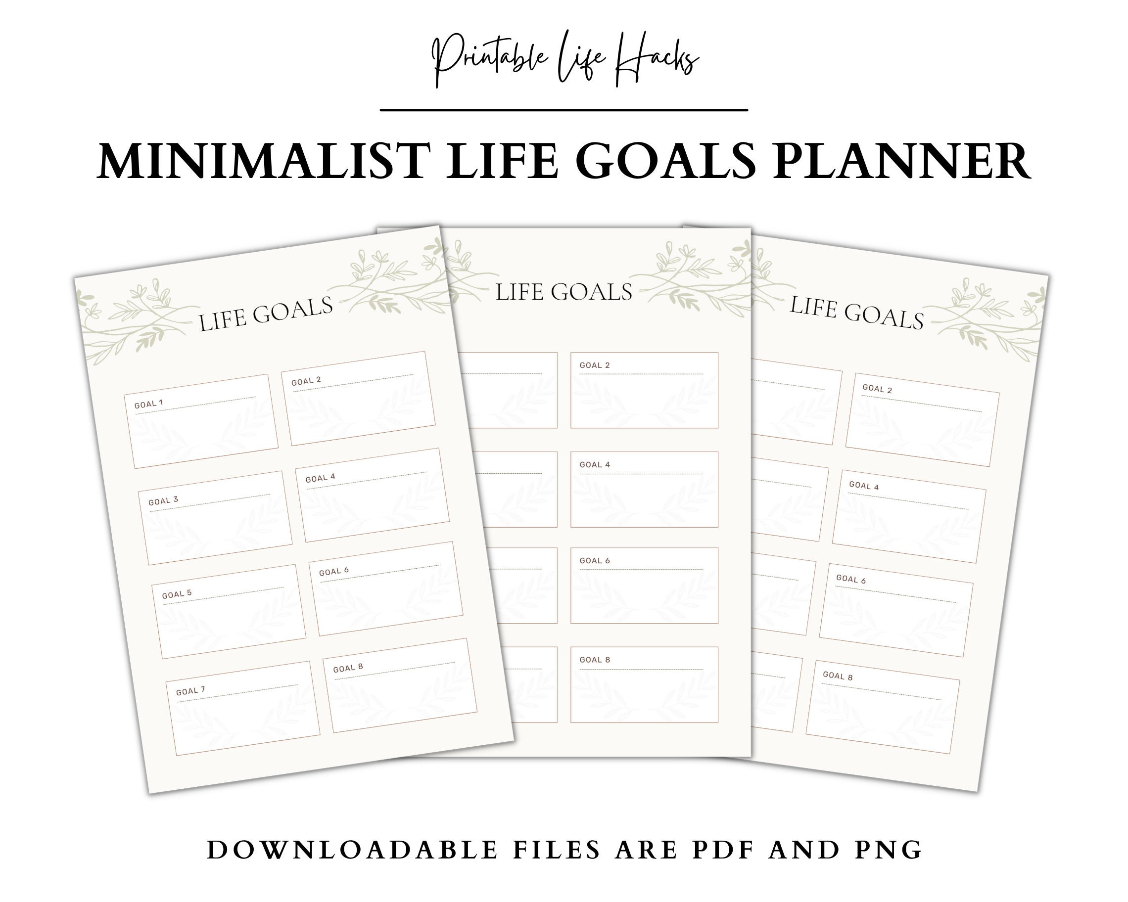 Life Goals Planner | Printable | Digital Download - Etsy