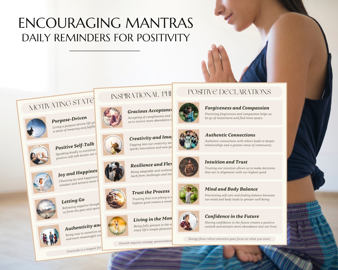 Encouraging Mantras Daily Reminders for Positivity Office, Family, Team
