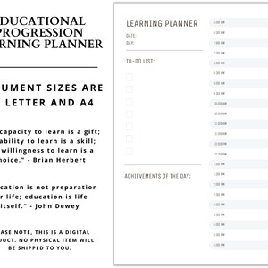 Educational Progression - Learning Planner | Printable | Digital Download
