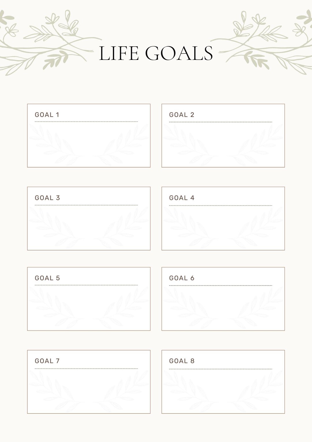 Life Goals Planner | Printable | Digital Download - Etsy