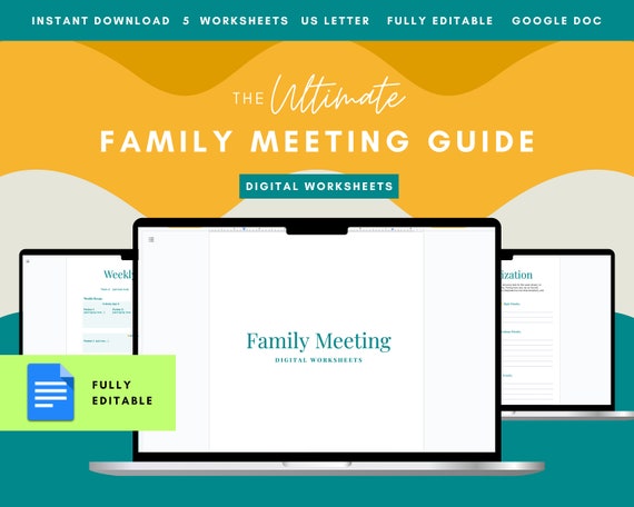 Family Meeting Guide, Home Planner, Digital Family Meeting, Home Management, Life Organizer, ADHD Digital Tool, ADHD Planner, Mom Planner