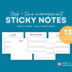 Sticky Note Printable, ADHD Planner, Daily Planner, Weekly Planner, Task Tracker, Life Organizer, Task List Printable, To-Do List