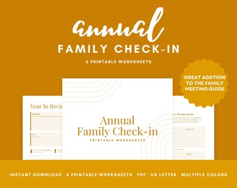 Annual Meeting Template, Home Planner, Family Meeting Printable, Annual Family Check-in Worksheet, Life Organizer, Mom Planner, ADHD Planner