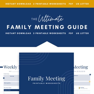 ADHD Family Meeting Template, Home Planner, Family Meeting Printable, Family Meeting Worksheet, Life Organizer, ADHD Printable, Mom Planner