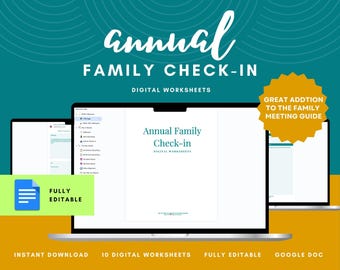 Digital Annual Family Check-in, Family Meeting, Home Planner, Marriage Meeting Agenda, Annual Meeting, ADHD Printable, Mom Planner