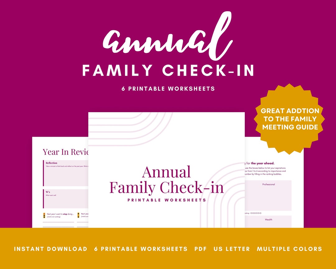 Annual Meeting Printable, ADHD Family Meeting Template, Home Planner ...