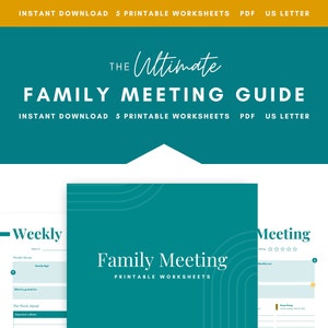 Family Meeting Guide, Home Planner, Family Meeting Printable, Home Management, Life Organizer, ADHD Printable, ADHD Planner, Mom Planner