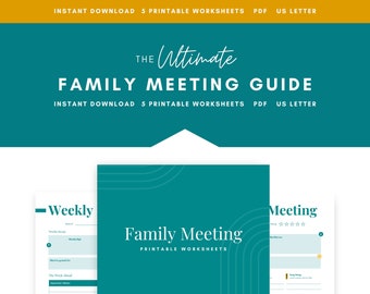 Family Meeting Guide, Home Planner, Family Meeting Printable, Home Management, Life Organizer, ADHD Printable, ADHD Planner, Mom Planner