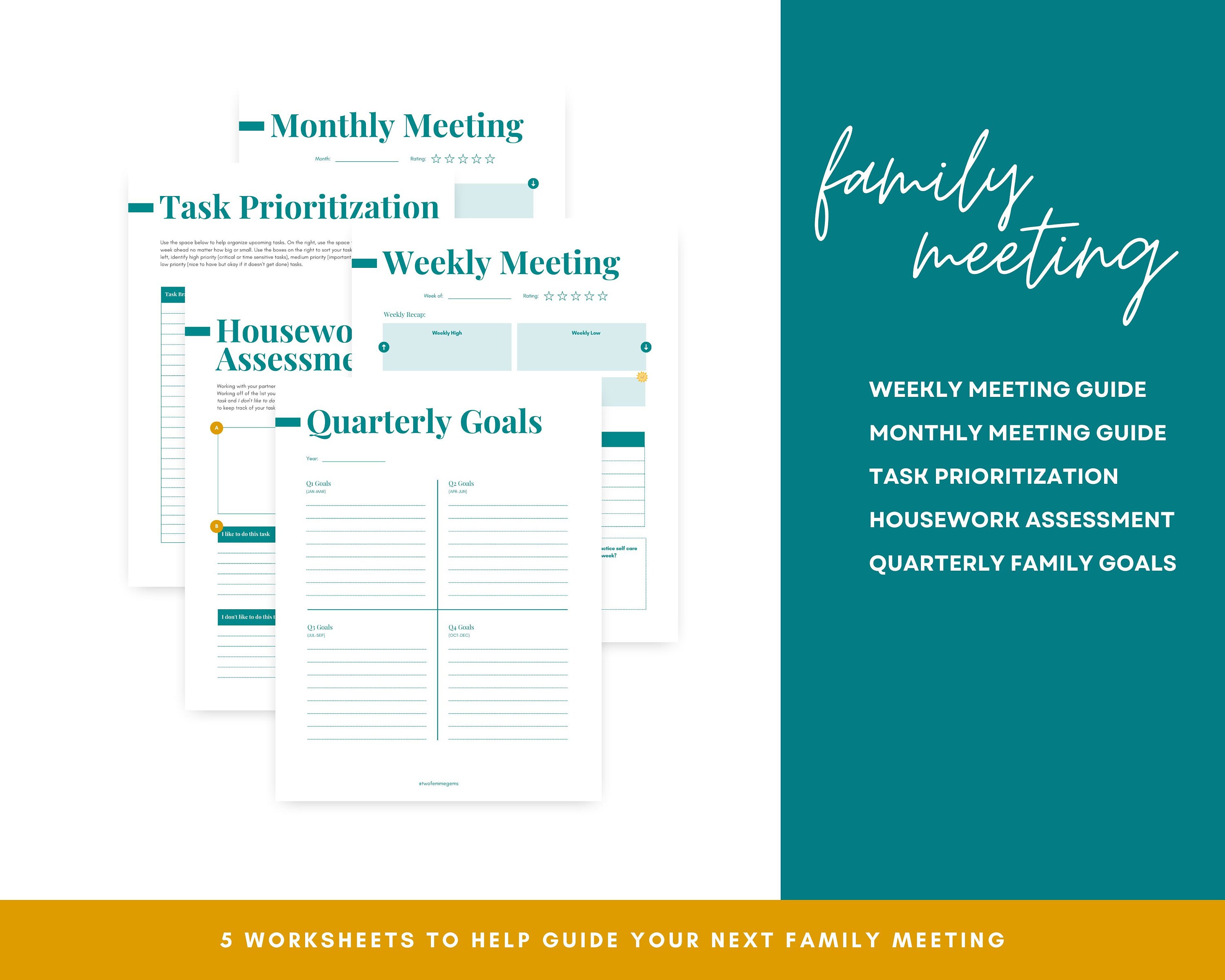 Organization Guide Home Organization Guide, Home Planner, Family Meeting Printable, Home ...