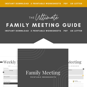 Family Meeting Guide, Printable, Family Meeting Tool, Home Planner, Marriage Meeting Agenda, Life Organizer, ADHD Printable, Mom Planner