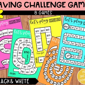 Printable | Saving Challenge Games | Saving Money | Cash Stuffing | Cash envelopes | Sinking funds | Placeholder | Money Goals| Color| PDF