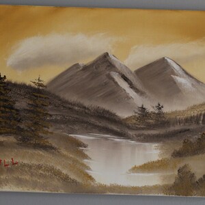 Brown Mountains - oil painting on canvas