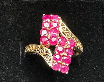 Vintage 10kt Yellow Gold Ruby Ring Size 8.75