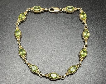 Mexico Sterling Silver .925 13.9mm Circle Turquoise Link Bracelet