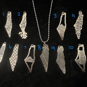 Collier Palestine/Palestinien avec options Kufiyya, Dôme du Rocher, etc.