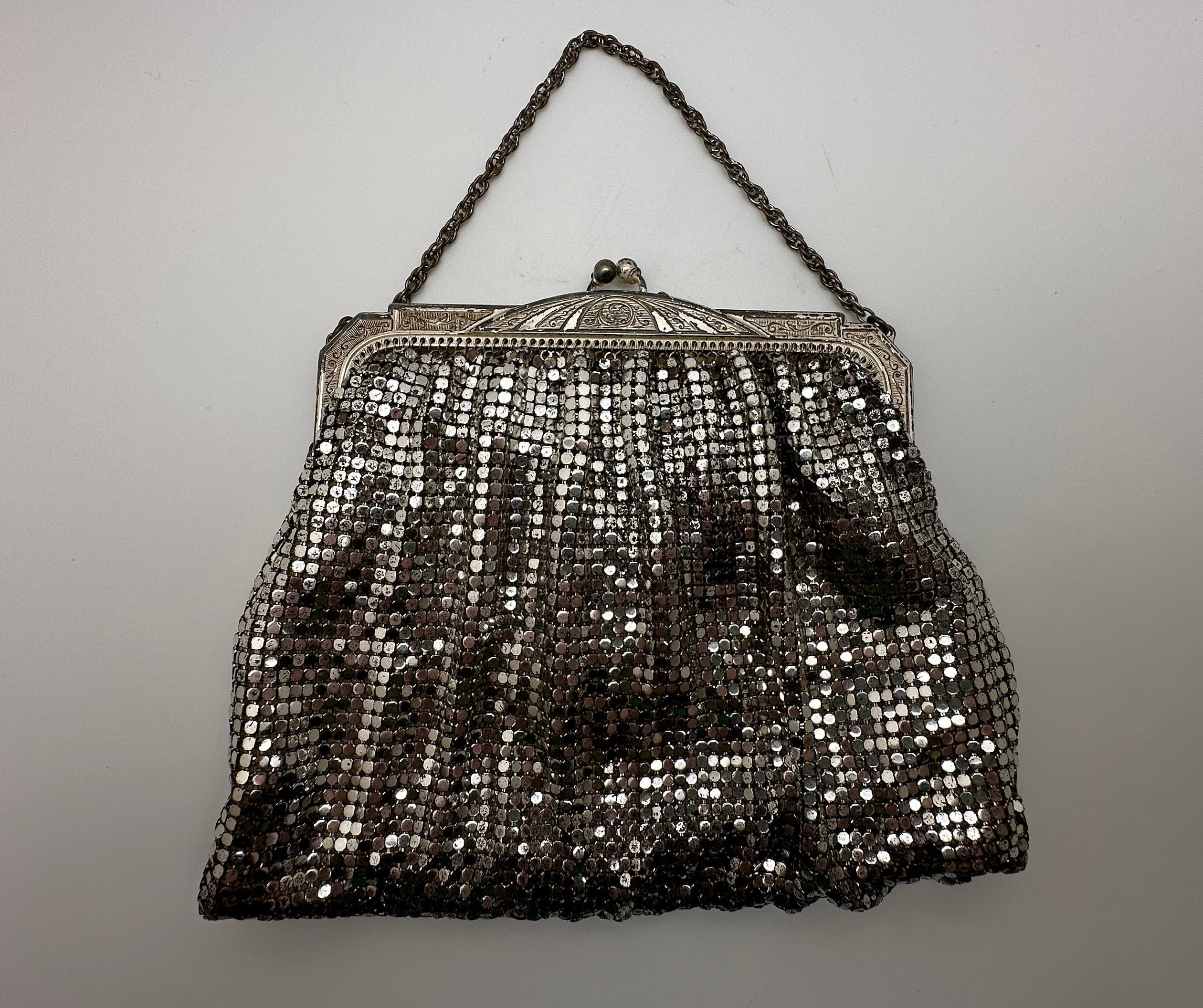Vintage Whiting and Davis Mesh Silver Purse Evening Bag - Etsy