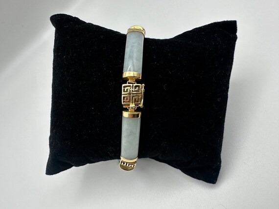 Beautiful Vintage 14k Gold Green Stone Bracelet - image 3