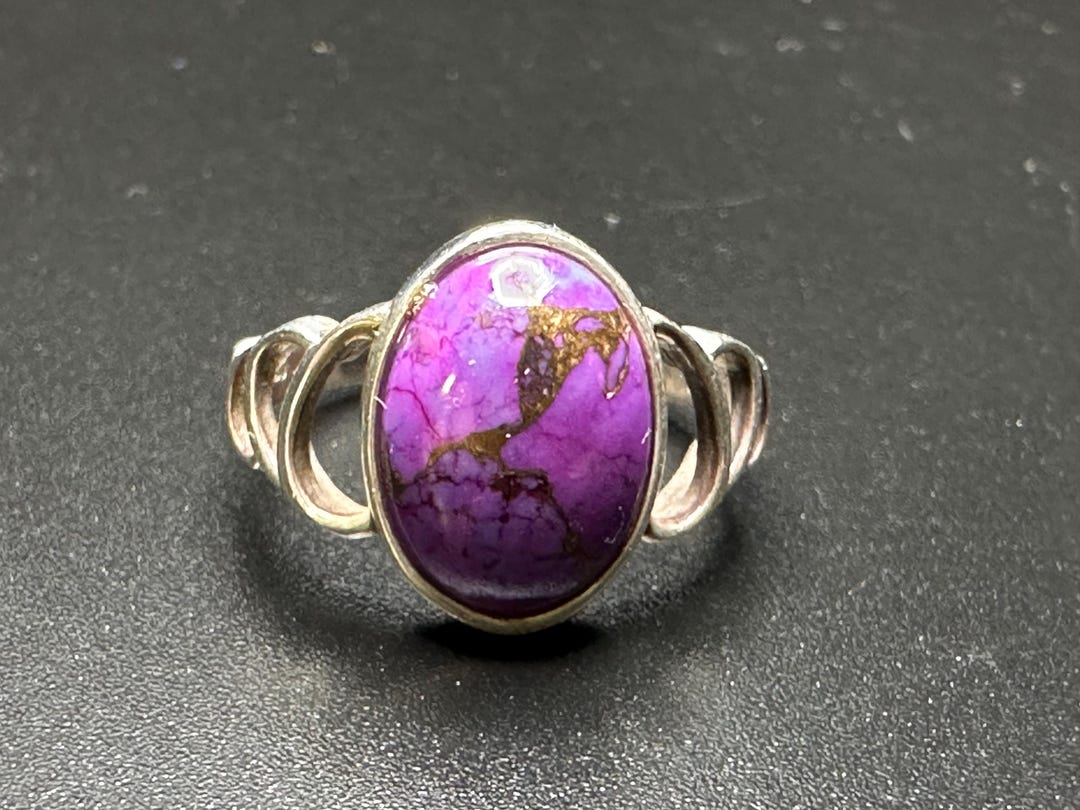 Bague turquoise huître épineuse en argent sterling 925 - France