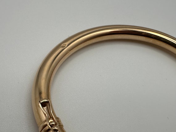 Vintage 14k Yellow Gold Turkish Hinged Bangle Bra… - image 7