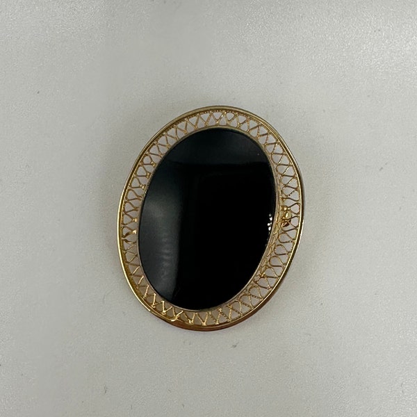 Black and Gold Brooch Etsy