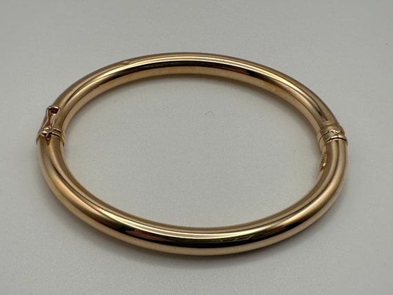 Vintage 14k Yellow Gold Turkish Hinged Bangle Bra… - image 1