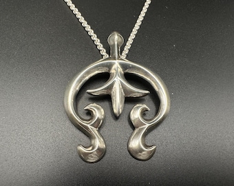 AARON ANDERSON Tufa Cast Sterling Silver NAJA Cross Pendant + 18