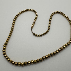 Vintage Tested 17k Gold Necklace w/ Graduated 2.9mm - 4.8mm 15K Gold Beads image 4