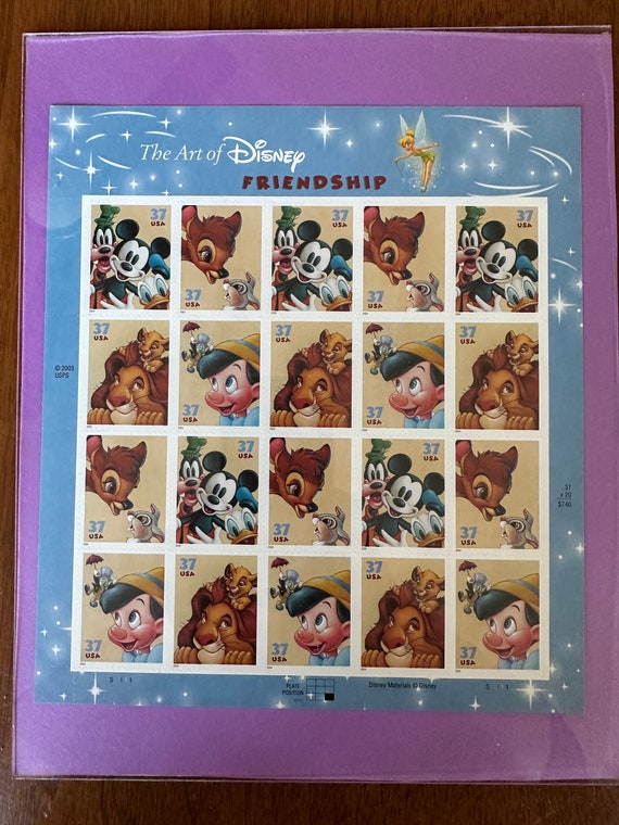 Vintage the Art of Disney Friendship 2003 Stamp Sheet Lion King