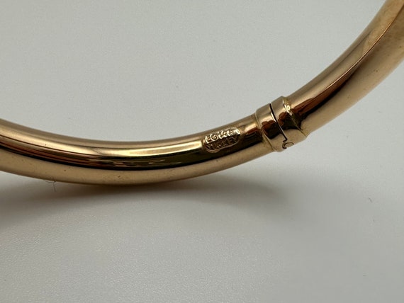 Vintage 14k Yellow Gold Turkish Hinged Bangle Bra… - image 2