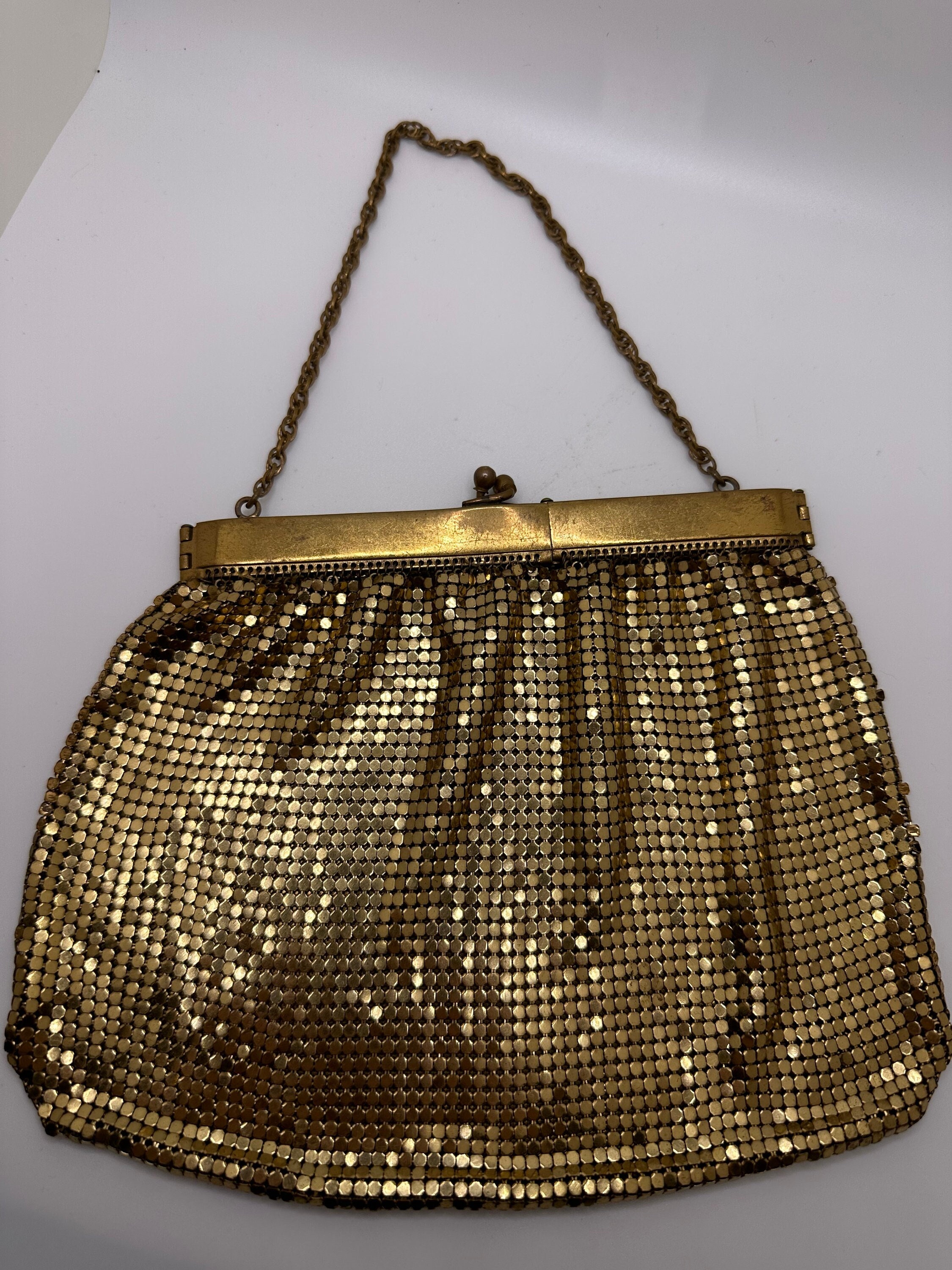 Vintage Whiting & Davis Gold Metallic Evening Mesh Bag Purse - Etsy