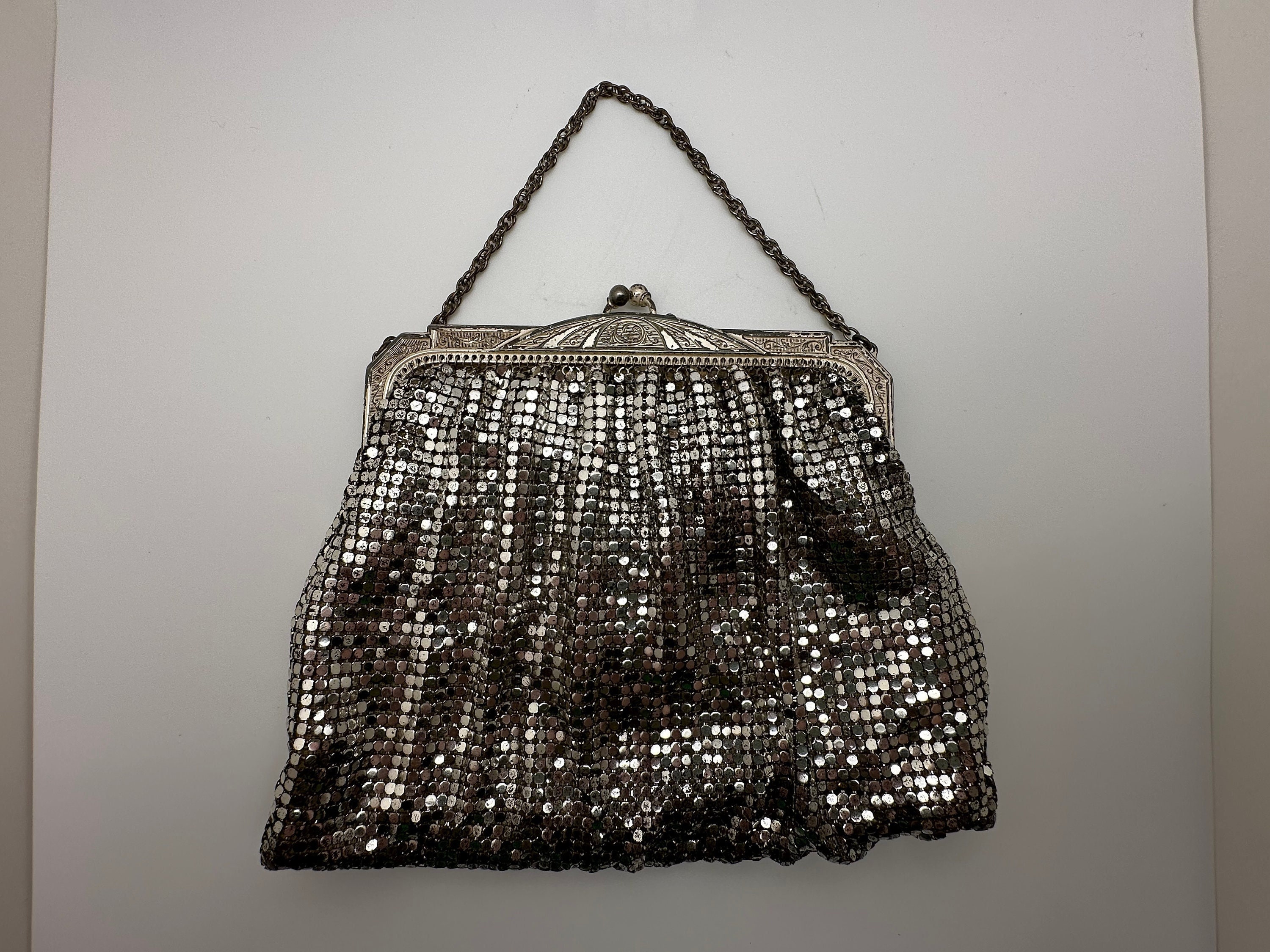 Vintage Whiting and Davis Mesh Silver Purse Evening Bag - Etsy
