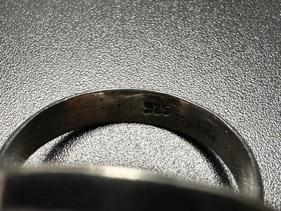 Unique Vintage Jasper Statement Ring Sterling Sil… - image 4