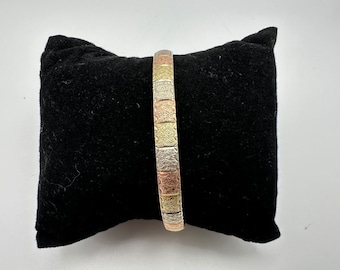Beautiful Vintage 14k Tri-Color Gold Italian Bracelet