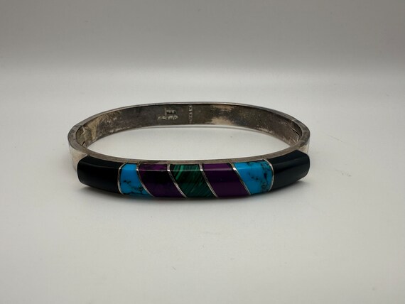 Best Vintage Native American Zuni Turquoise Coran Sterling Silver Bracelet Best Vintage Native American Zuni Turquoise Coran Sterling Silver Bracelet