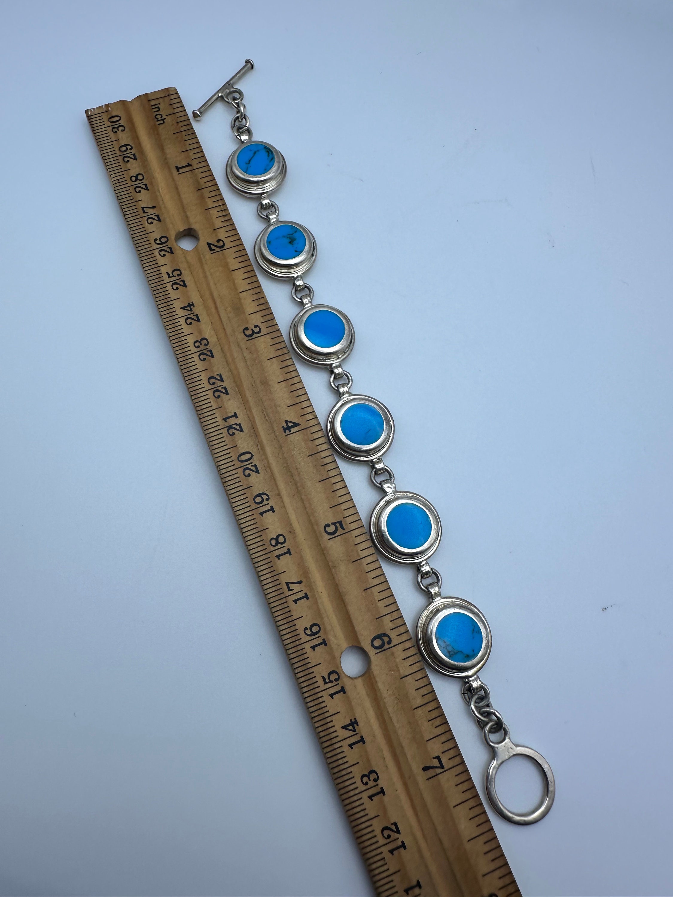 【 mexican　jewelry　925 】 VTG Taxco Mexico Modernist Link Bracelet 925 Sterling Silver
