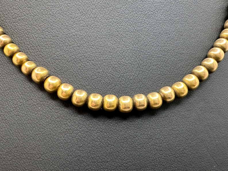 Vintage Tested 17k Gold Necklace w/ Graduated 2.9mm - 4.8mm 15K Gold Beads image 3