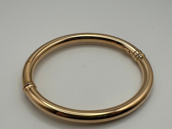 Vintage 14k Yellow Gold Turkish Hinged Bangle Bra… - image 3